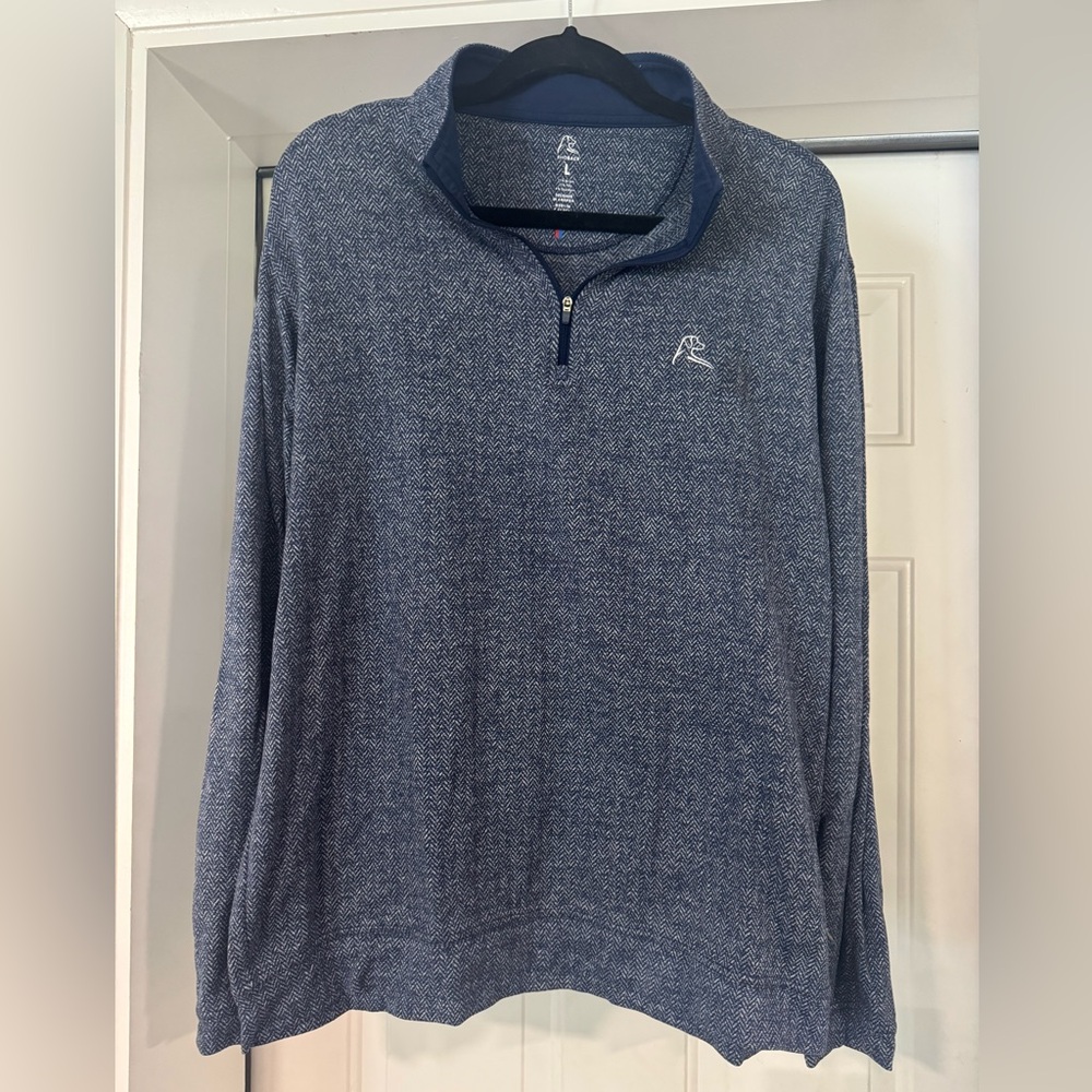 Rhoback Heathered Blue Zip-Up Sweater